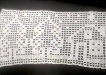 Ozdoba szydełkowa ,firanka / choinki domek / ok.90 x 26 cm