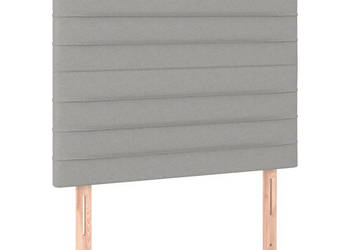 Zagłówek do łóżka z LED jasnoszary 80x5x118/128 cm tkanina WM-3122538