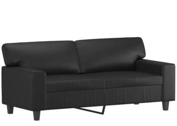 2-osobowa sofa czarna 140 cm sztuczna skóra WM-359417