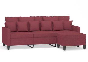 3-osobowa sofa z podnóżkiem winna czerwień 180 cm tkaniną WM-3201095