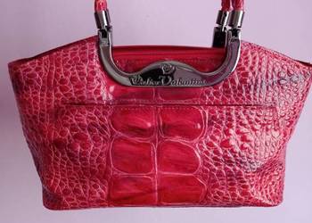 Walter Valentino Italy torebeczka vintage skóra krokodyl