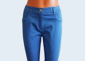 Damskie eleganckie niebieskie bawełniane spodnie rurki KMX 40/L