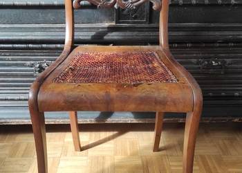 Krzesło Biedermeier – antyk, przełom XIX i XX w., drewno orzechowe/czere