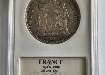 10 franków 1968 Francja Herkules , srebro Ag 900