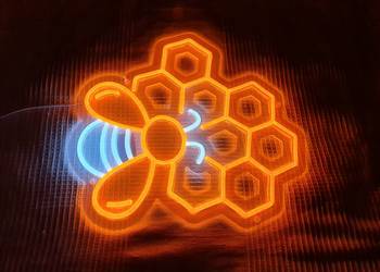 NEON LED PSZCZOŁA PSZCZÓŁKA PLASTER MIODU