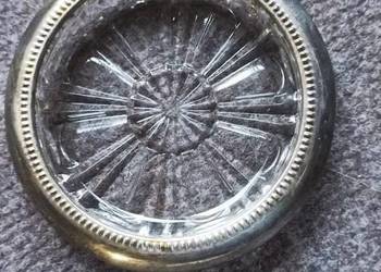 Talerzyk w platerze. Kryształ. Leonard. Silverplatet. Italy,