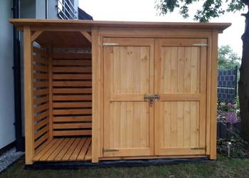 Drewutnia 1 x 1,1m + domek narzędziowy 2 x 1,1m wiata