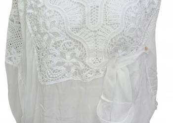 Bluzka damska plus size lekka etamina z koronką biust 140cm