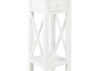vidaXL Stolik boczny, biały, 27x27x65,5 cm, drewniany（SKU:280057）