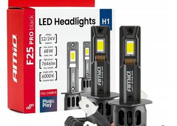 ŻARÓWKI LED AMIO H1 F25 PRO BLACK FULL 12V 24V CANBUS