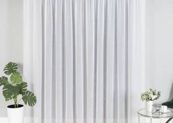 Firana woalowa na taśmie 500x250 cm, firana gotowa do salonu, woal gładki
