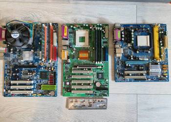 3 płyty główne, procesor i RAMy (Socket 462, AM3 i LGA775)