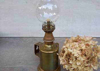 Francuska lampa naftowa Pigeon miniaturowa mosiężna lampa spirytusowa