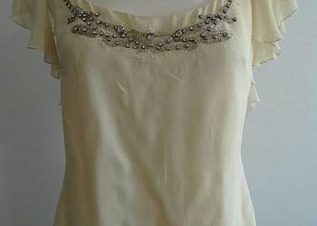 Bluzka Jedwabna 100% Jedwab Wieczorowa Zdobiona Cyrkoniami Banana Republic