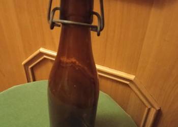 Butelka od piwa z porcelanką,. 0,3 l. , PRL.