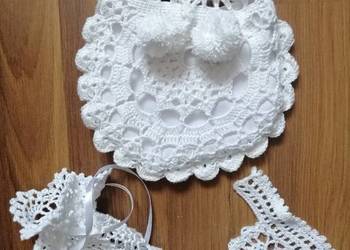 Komplet do 1 komuni torebka, Mitenki, oslonka na świeczkę.