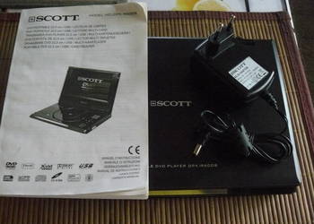 Odtwarzacz dvd Scott z ekranem 9 cali komplet przenośny