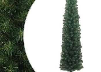 vidaXL Smukła sztuczna choinka ze stojakiem, zielona, 180 cm(SKU:320950)