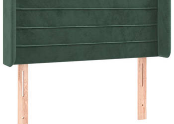 Zagłówek do łóżka z LED ciemnozielony 93x16x78/88 cm aksamit WM-3123415