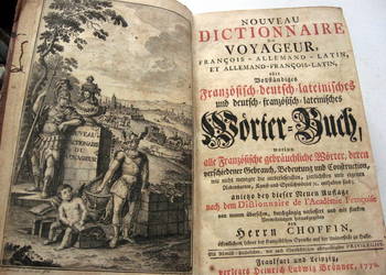. Słownik Francuzko -Niemiecki   1770 r. oprawa Skóra