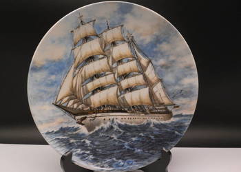 Kolekcjonerski Talerz Porcelanowy KAISER–Żaglowiec „Gorch Fock” W. Germany