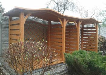 Drewutnia na drewno 4,9 x 1,1m, wiata na drewno z dachem falowym