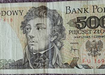 500 zł T. Kościuszko seria FU 1.VI 1982 r.