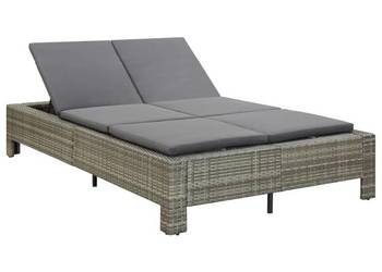 vidaXL 2-osobowy leżak z poduszką, szary(SKU:46240)