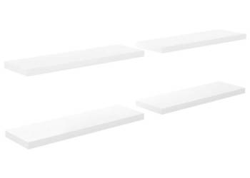 Półki ścienne 4 szt wysoki połysk białe 80x235x38 cm MDF WM-323753