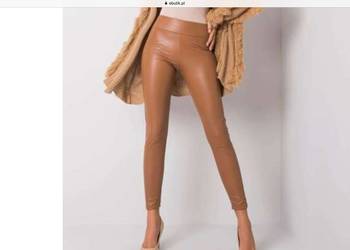 Legginsy Leginsy Skórzane Damskie rozm S Brązowe Nowe