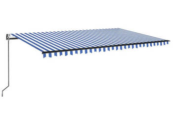 Automatycznie zwijana markiza 500x350 cm niebiesko-biała WM-3069226