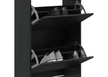 Szafka na buty czarna 60x34x965 cm materiał drewnopochodny WM-839946