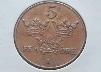 5 Ore Szwecja  1937 r. - mennicze