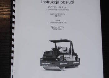 Instrukcja obsługi DTR walca drogowego DYNAPAC CC722