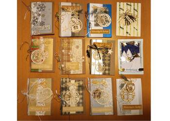 hand made kartki świąteczne Wesołych  stylizowane ozdobne rękodzieło eko ve