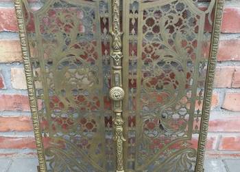 Drzwiczki metalowe Mosiężne złoty kolor okno Kominek (532)