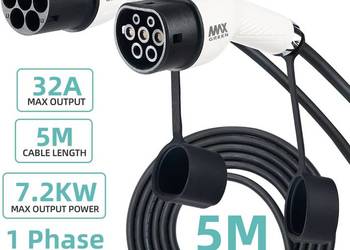 Przewód do ładowania Max Green EV Type 2 32A 5m 1F