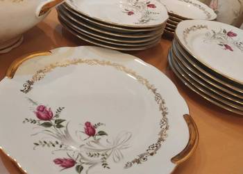 stary francuski sygnowany serwis obiadowy na 6 osób