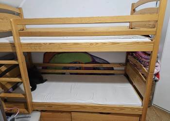 łózko piętrowe z 2 szufladami 80x180 lity świerk