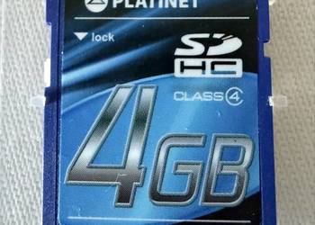 Karta pamięci Platinet SDHC 4GB Class 4 + etui SD 4GB lock aparat kamera