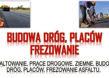 Prace ziemne, prace drogowe, rozłożenie tłucznia, wysypanie tłucznia