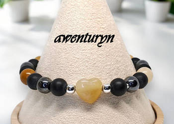 Bransoletka z awenturynu, AWENTURYN, serce, kulka #493