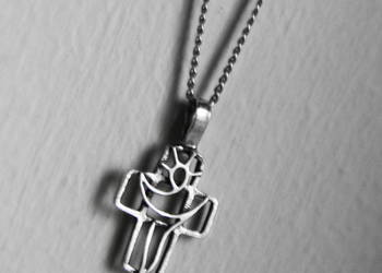 Stary naszyjnik krzyżyk Warmet na łańcuszku srebro 925