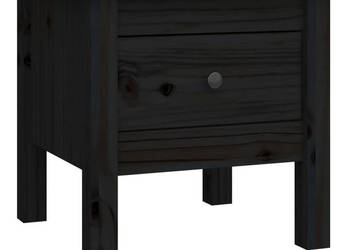 Stolik boczny czarne 40x40x39 cm lite drewno sosnowe WM-813792