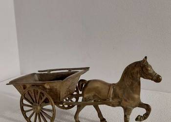 Figura z mosiądzu Koń z Wozem