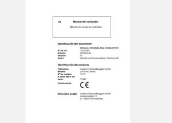 Liebherr LH 60M Litronic instrukcja obsługi DTR