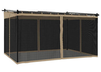 Altanka ze ścianami z siatki kolor taupe 4x3 m stal WM-4003913