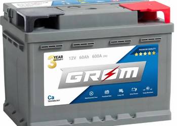 Akumulator 60Ah 600A  Grom Premium PRAWY LUB LEWY PLUS +