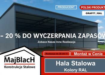 RABAT -15% TANIEJ  WIATA OTWARTA / GARAŻ BLASZANY GRAFIT  - Maj-Blach