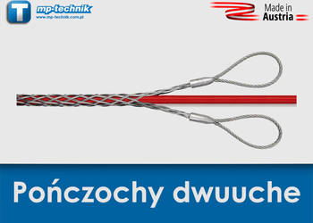 Pończocha kablowa dwuucha otwarta na przewód, kabel, opończe